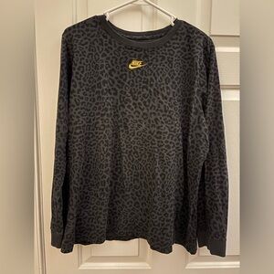 Nike Black Crewneck Tee with White Logo Print